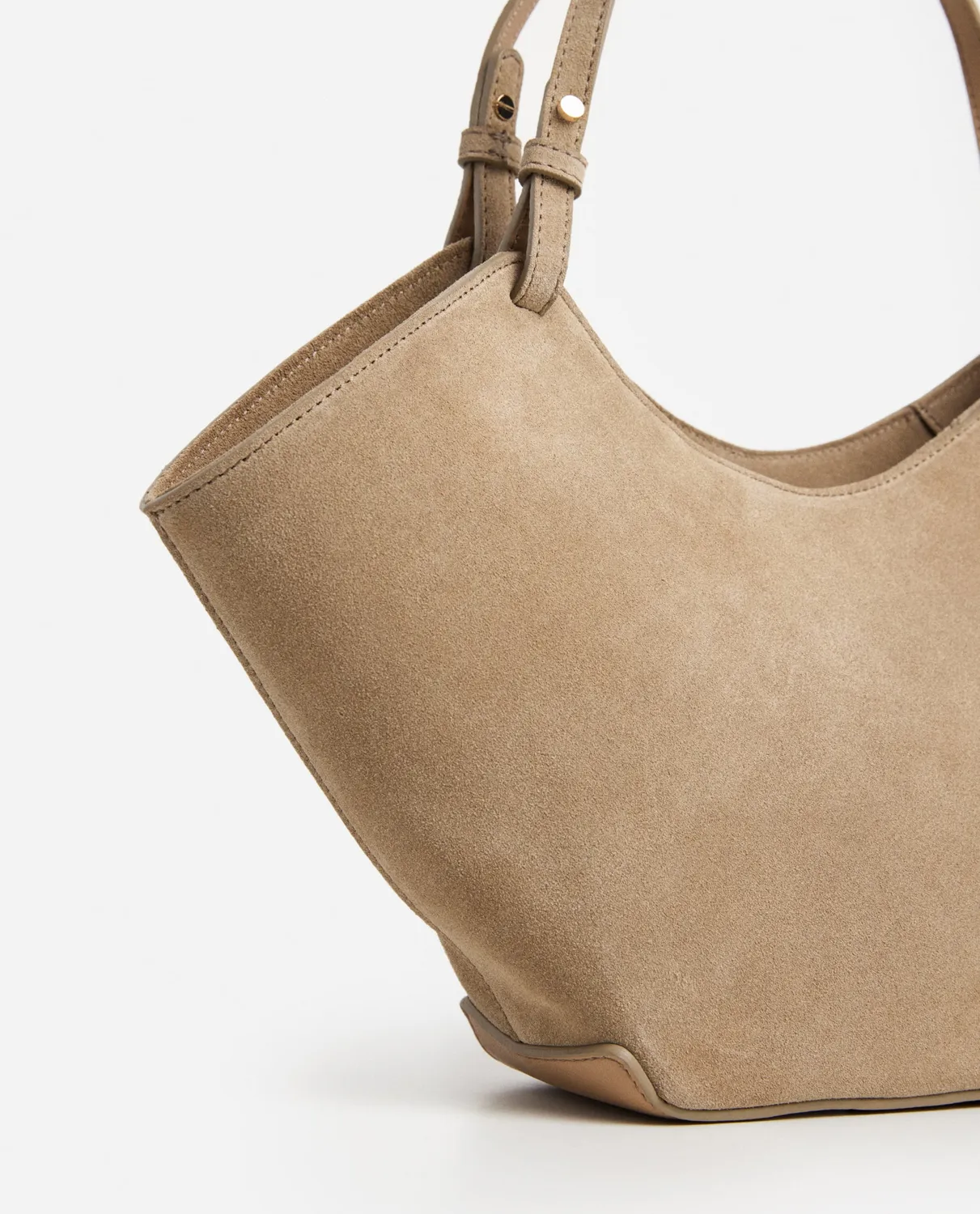 Flattered Dilba Mini Tote schoudertas zand suède