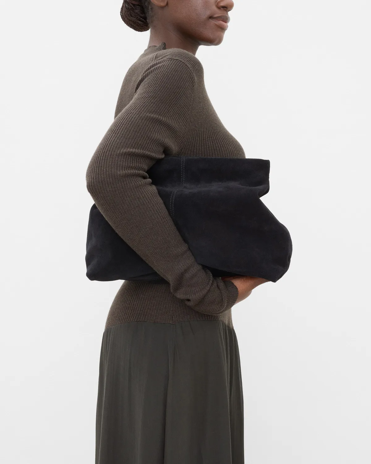 Flattered Clay clutch zwart suède