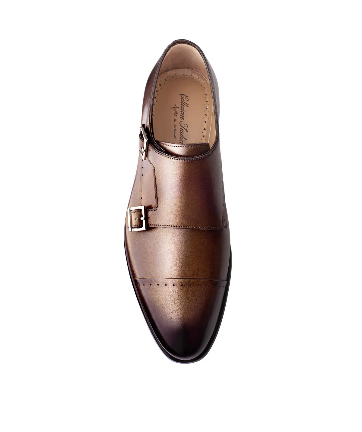 Finsbury Feliciano double monk herenschoen bruin patina