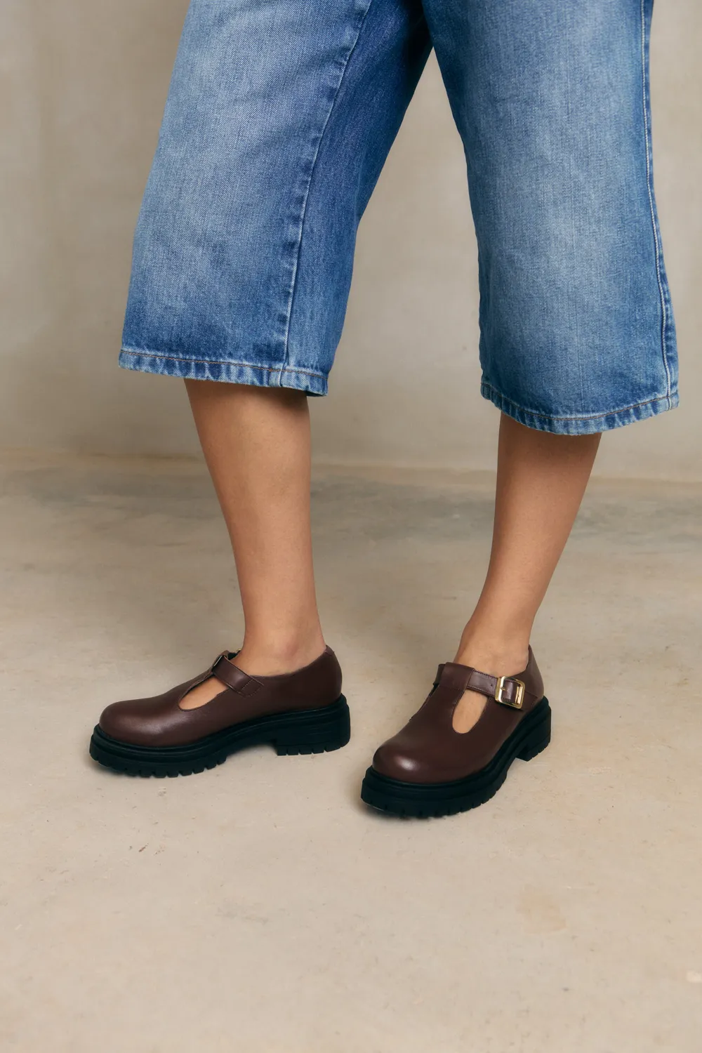 Jutelaune Emma Mocca Loafers Leer Bruin
