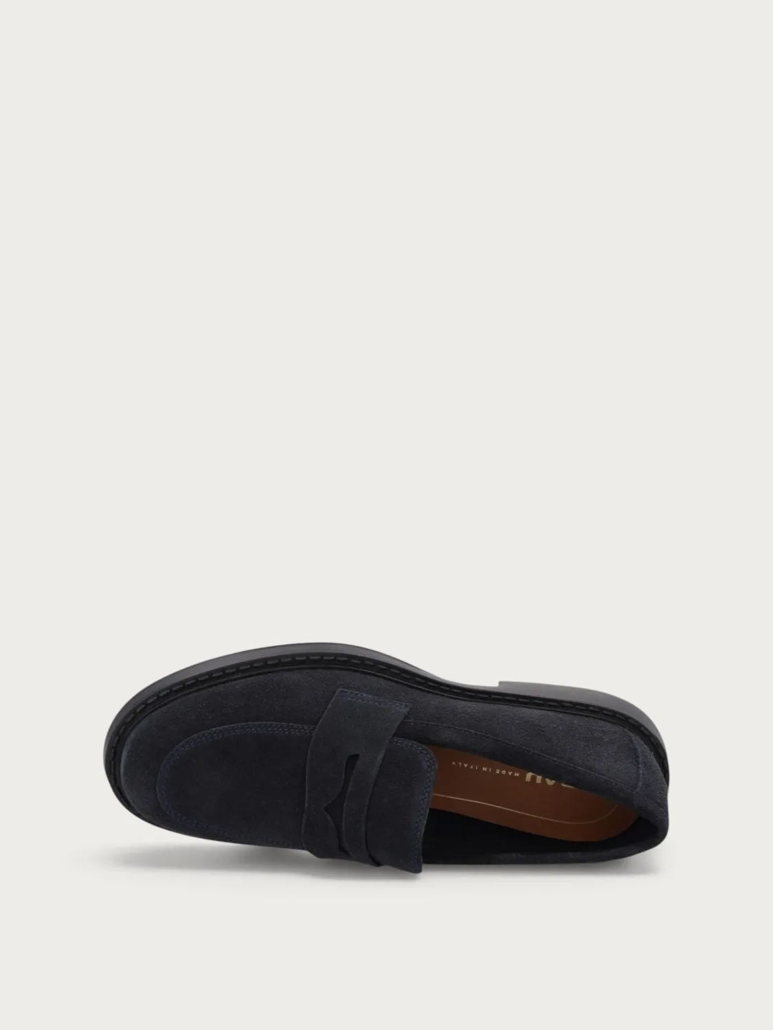 Frau Verona loafers suède blauw zadel-detail