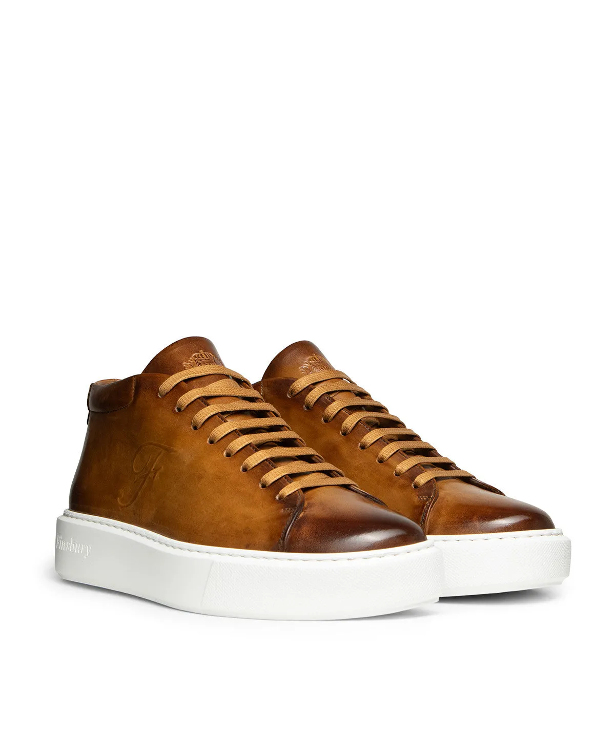 Finsbury Modena High Sneakers Goud Leer Heren