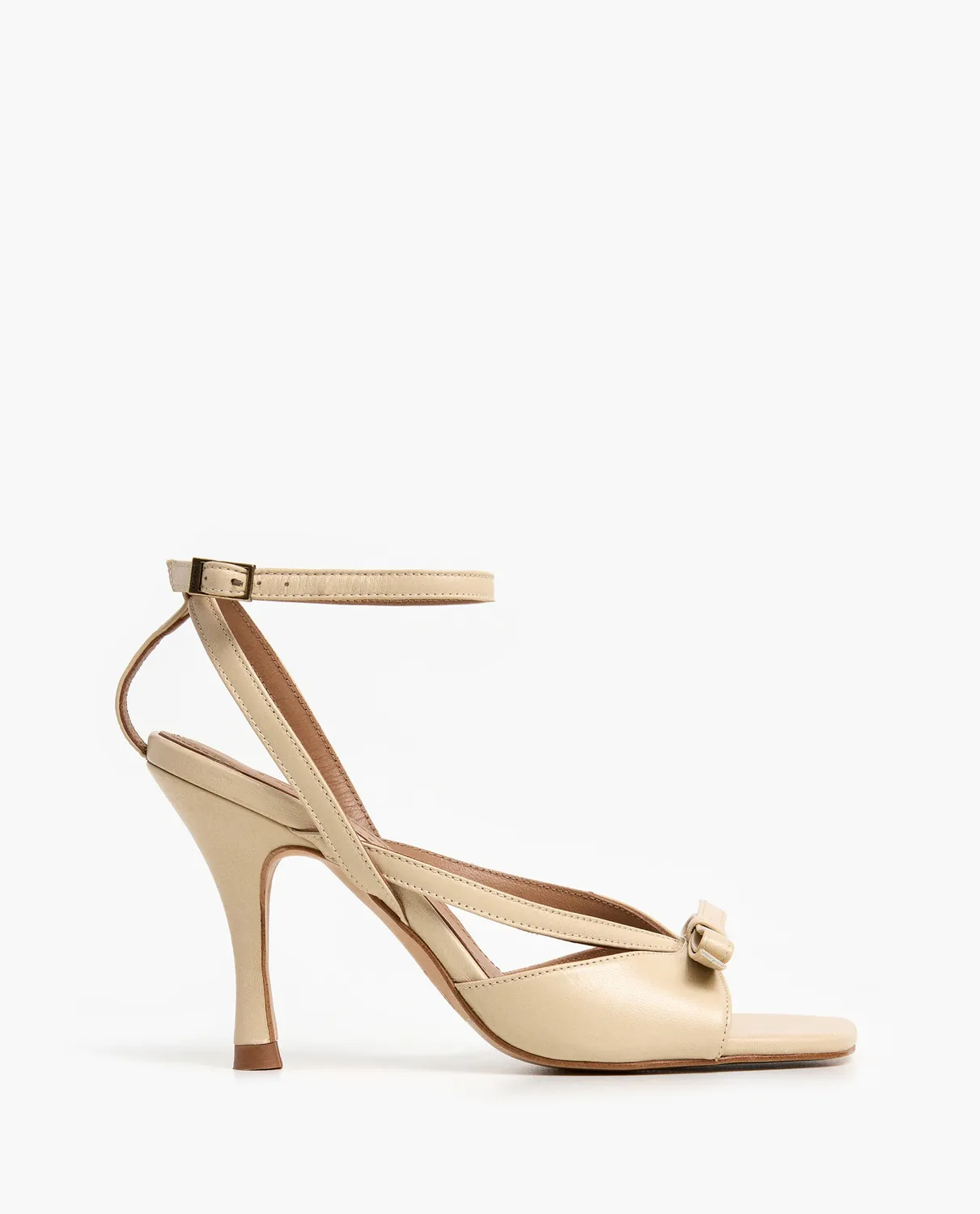 Flattered Margo sandalen crème leer 80 mm hak