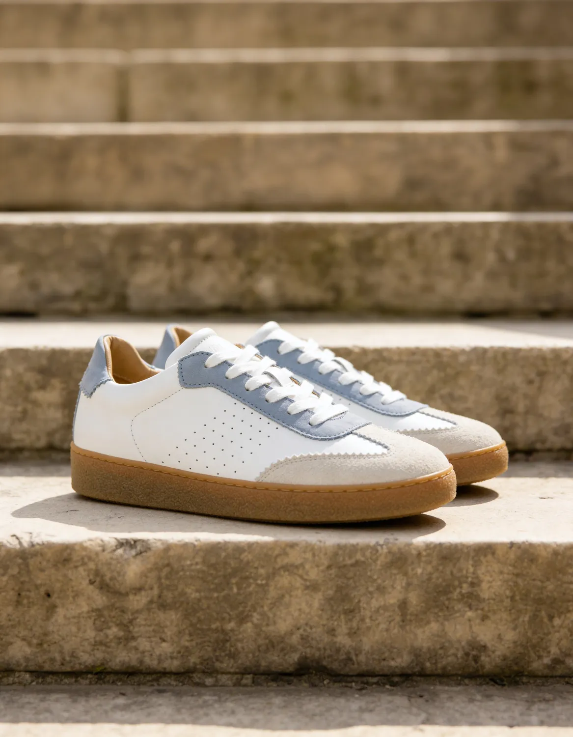 Finsbury Jane sneakers blauw-wit leer dames