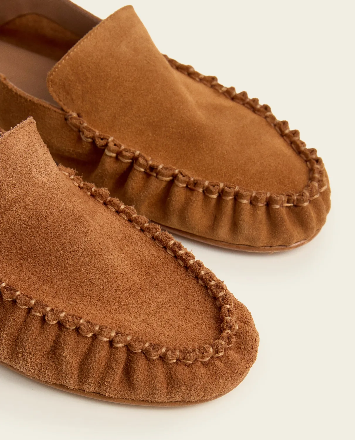 Flattered Bon Bon loafers bourbon suède plat