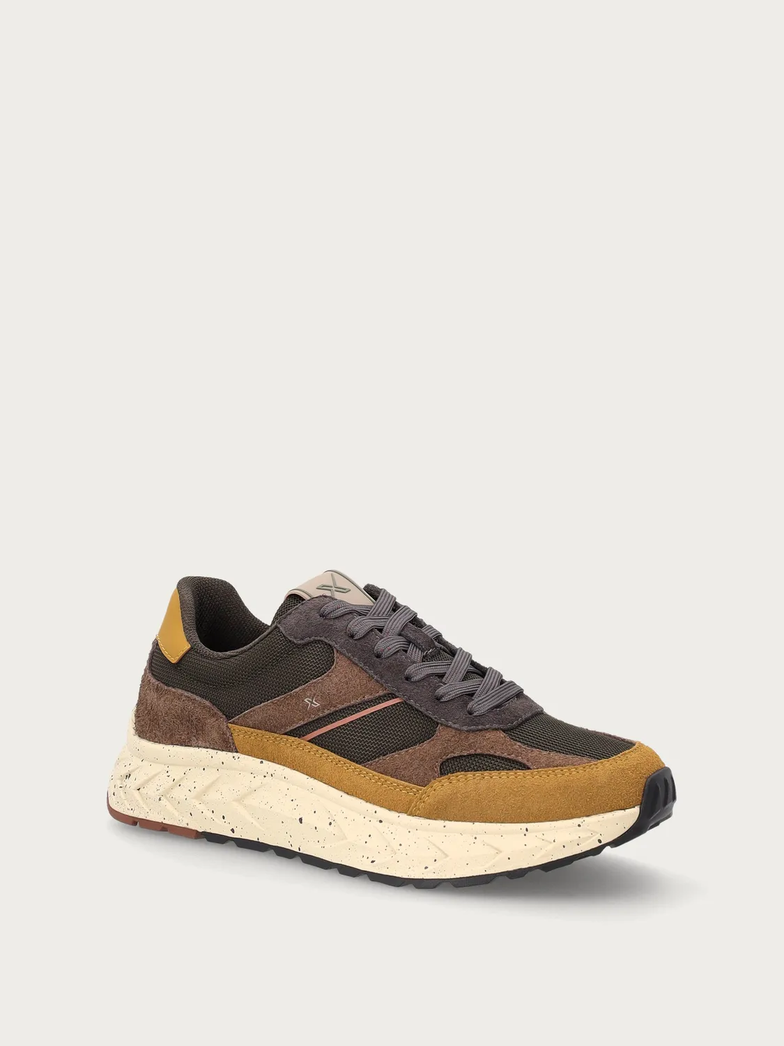 Frau Cross Hybrid sneakers bruin leer Cordura