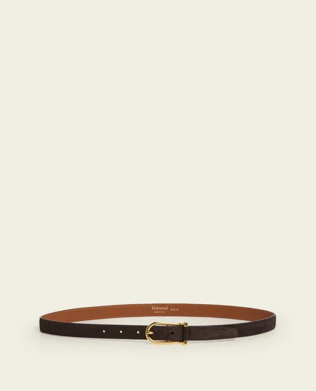 Flattered Betty Belt riem chocolade suède 2 cm