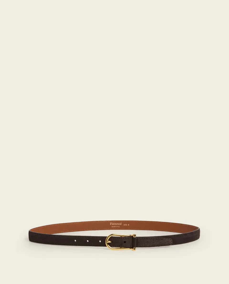 Flattered Betty Belt riem chocolade suède 2 cm