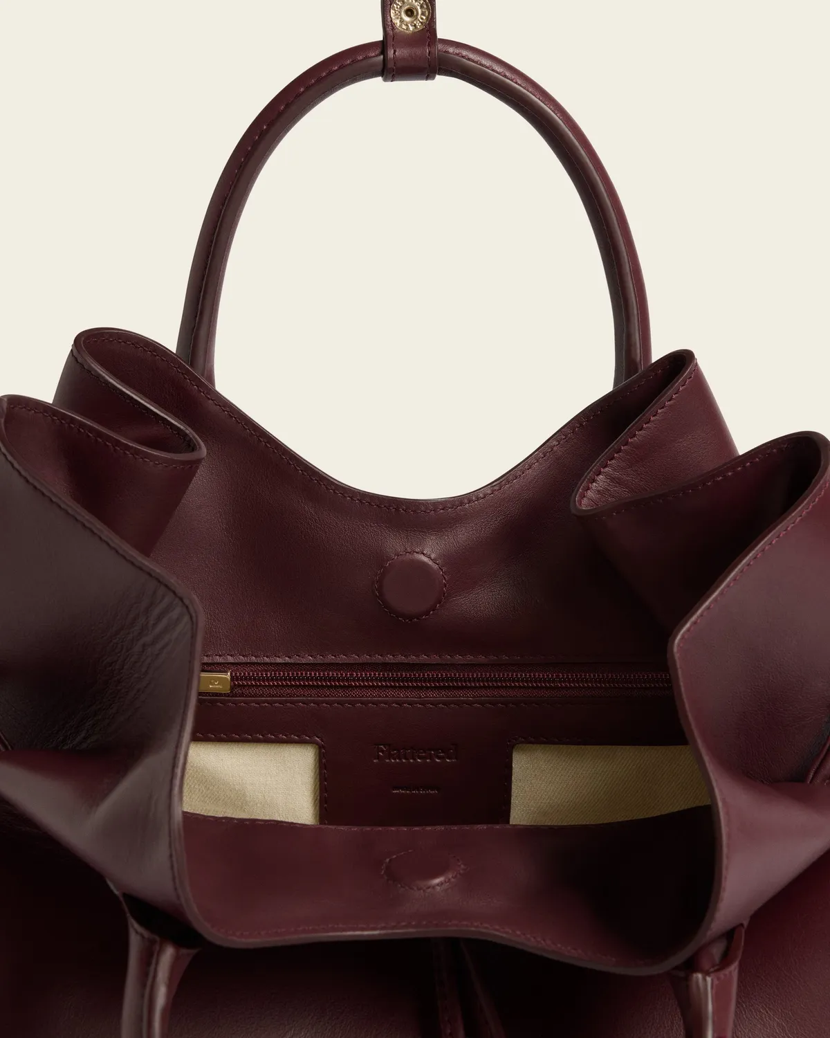 Flattered Maris tote bag bordeaux leer