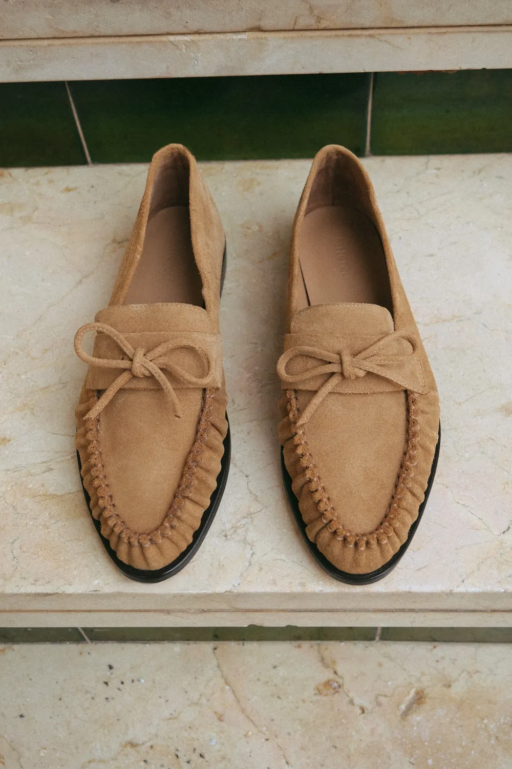 Flattered Dylan Cognac loafers suède