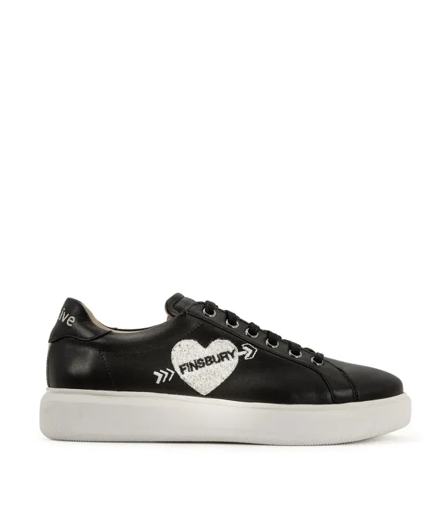 Finsbury For Live sneaker zwart leer