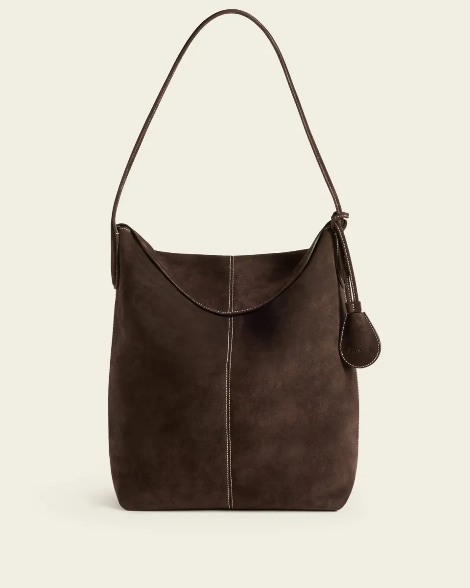 Flattered Alda Grande Shoulder Bag schoudertas bruin suede