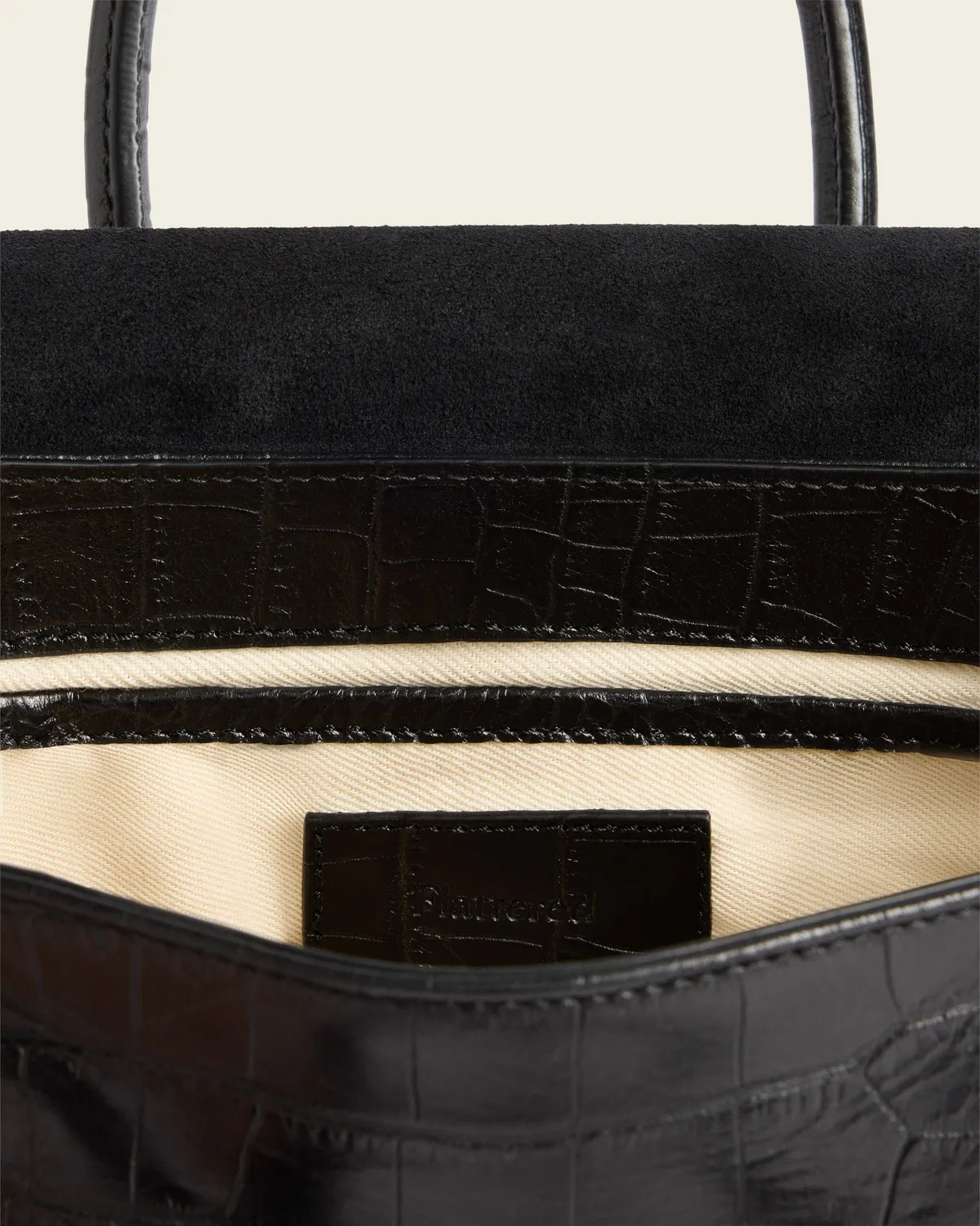 Flattered Lydia Mini tas zwart croco leer