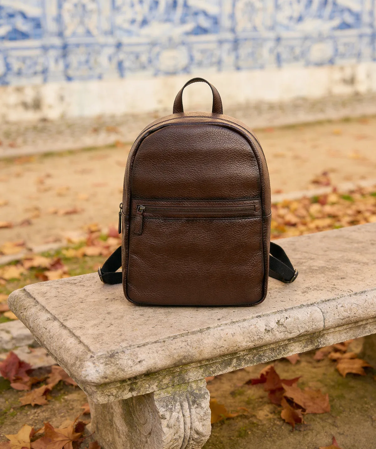 Finsbury rugzak bruin nerfleer 37x28 laptop