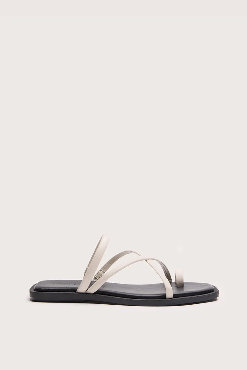 Bryan Stepwise Marza sandalen ivoor leer plat