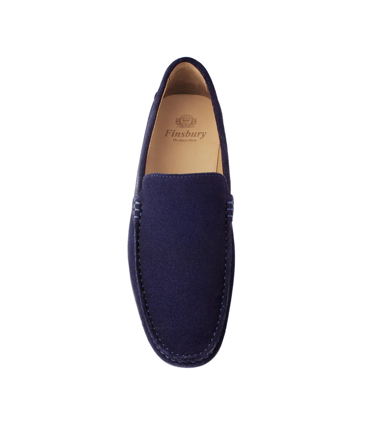 Finsbury DANDY blauwe loafers suède kalfsleer