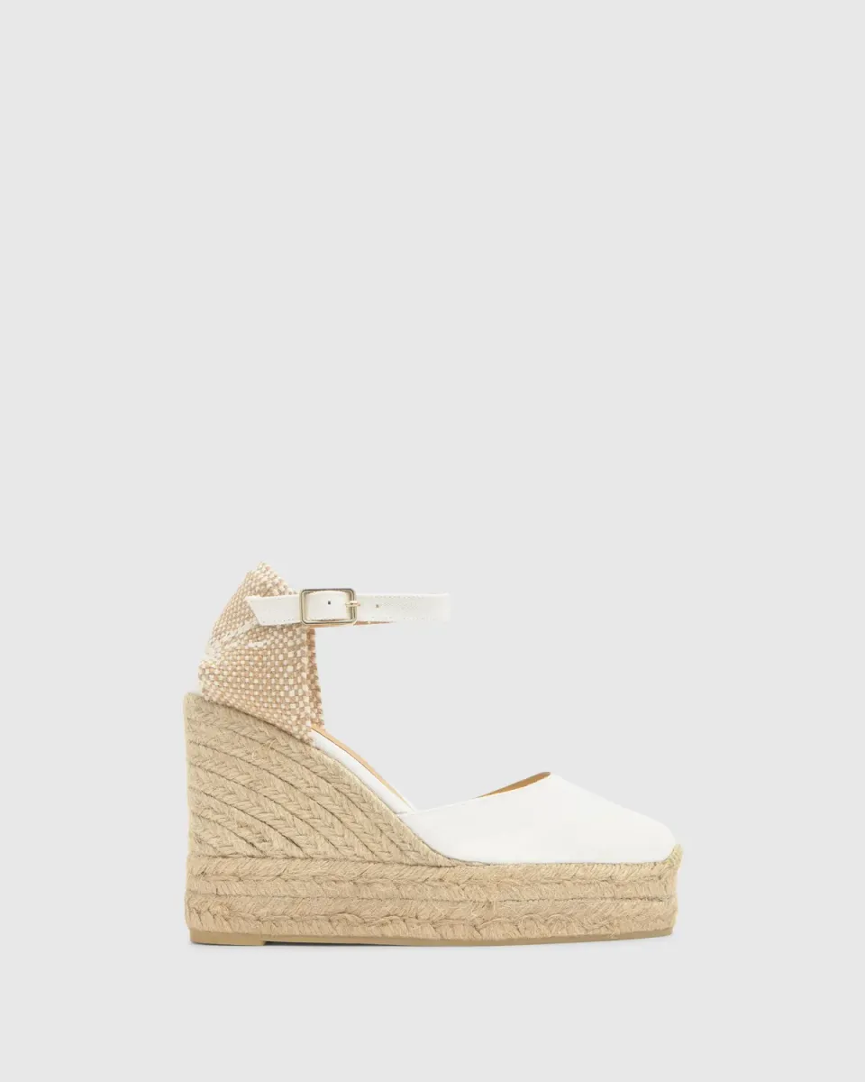 Castaner Carol 8ED 001 espadrille wit canvas 11 cm