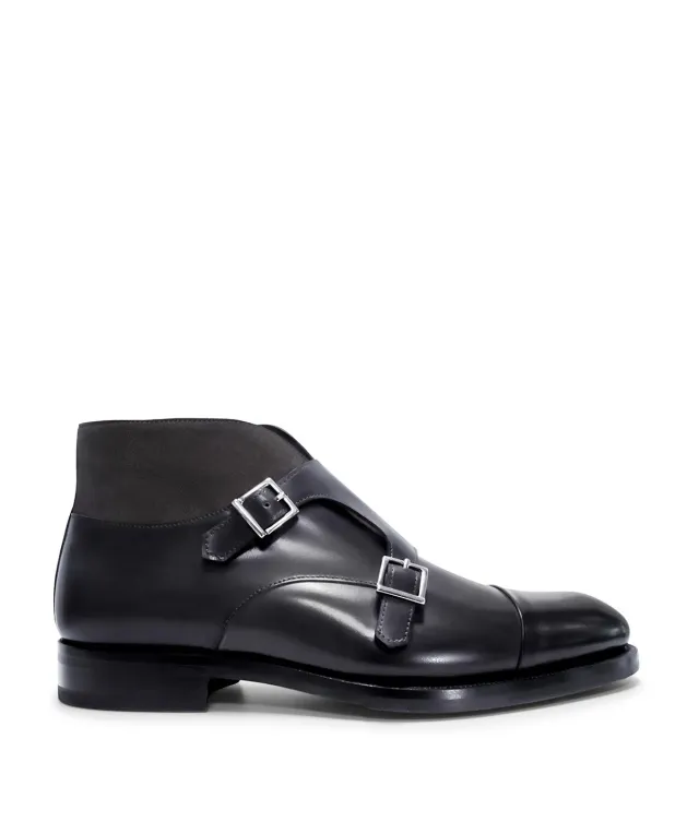 Finsbury Leonardo gespschoenen grijs double monk