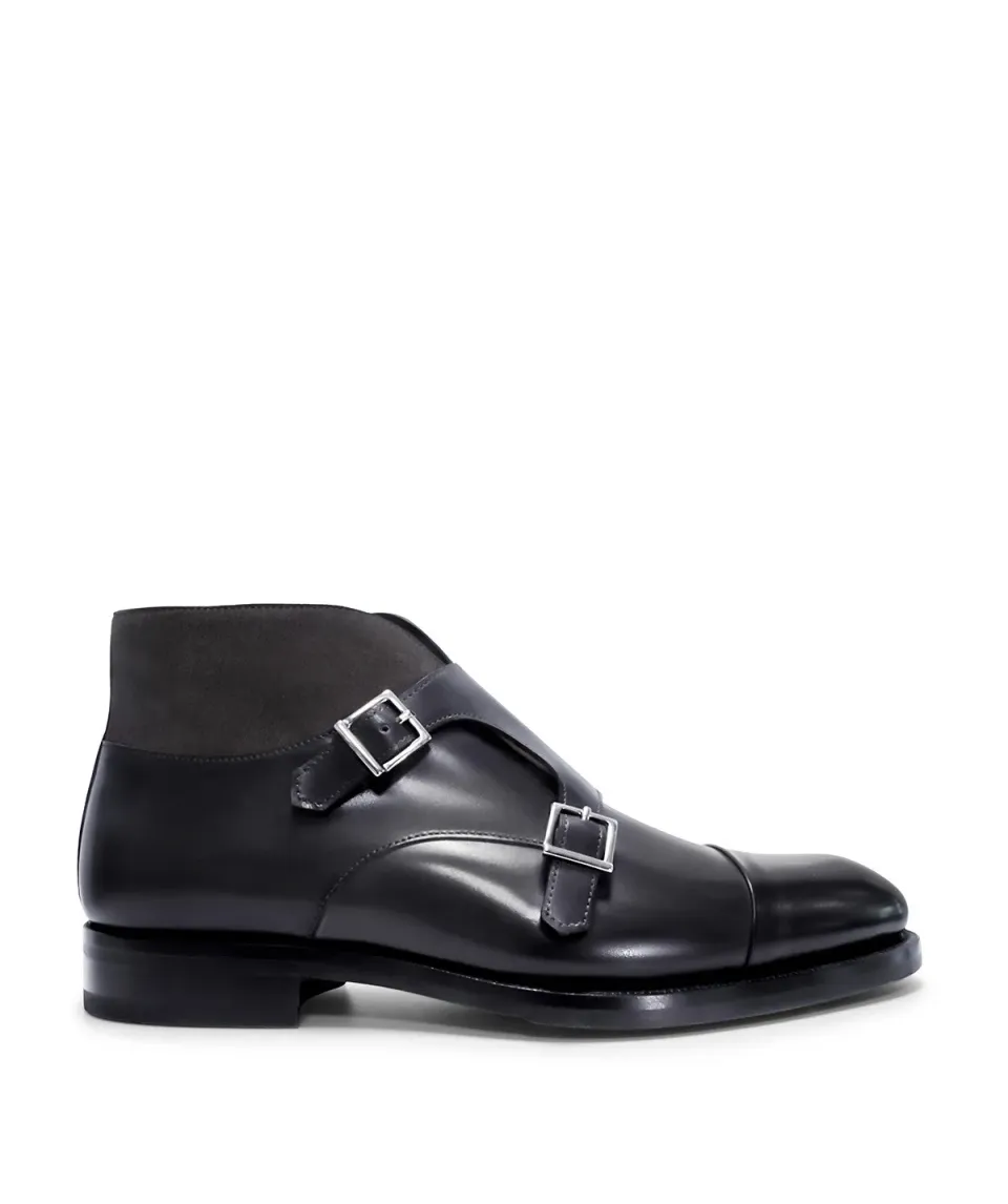 Finsbury Leonardo gespschoenen grijs double monk