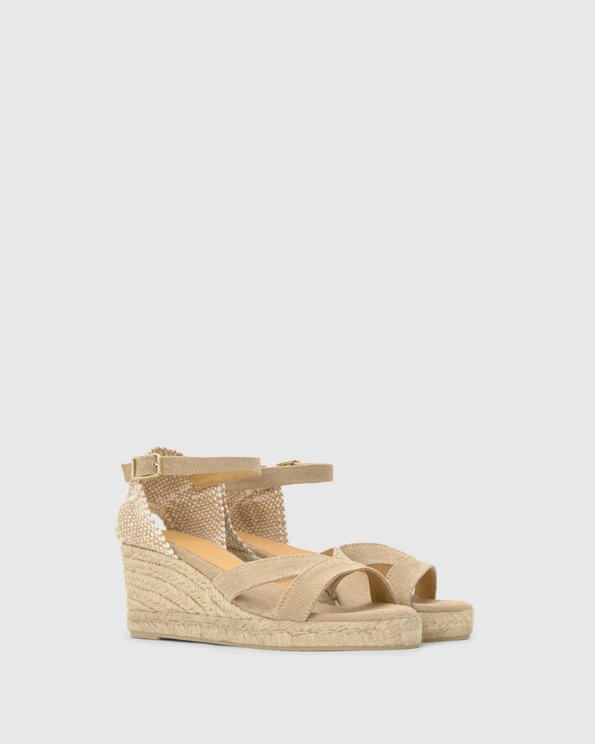 Castaner Bruna/6/002 dames sandalen zand katoen 7cm