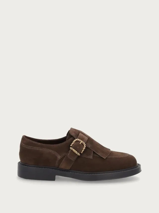 Frau Verona dames veterschoenen bruin suede franje