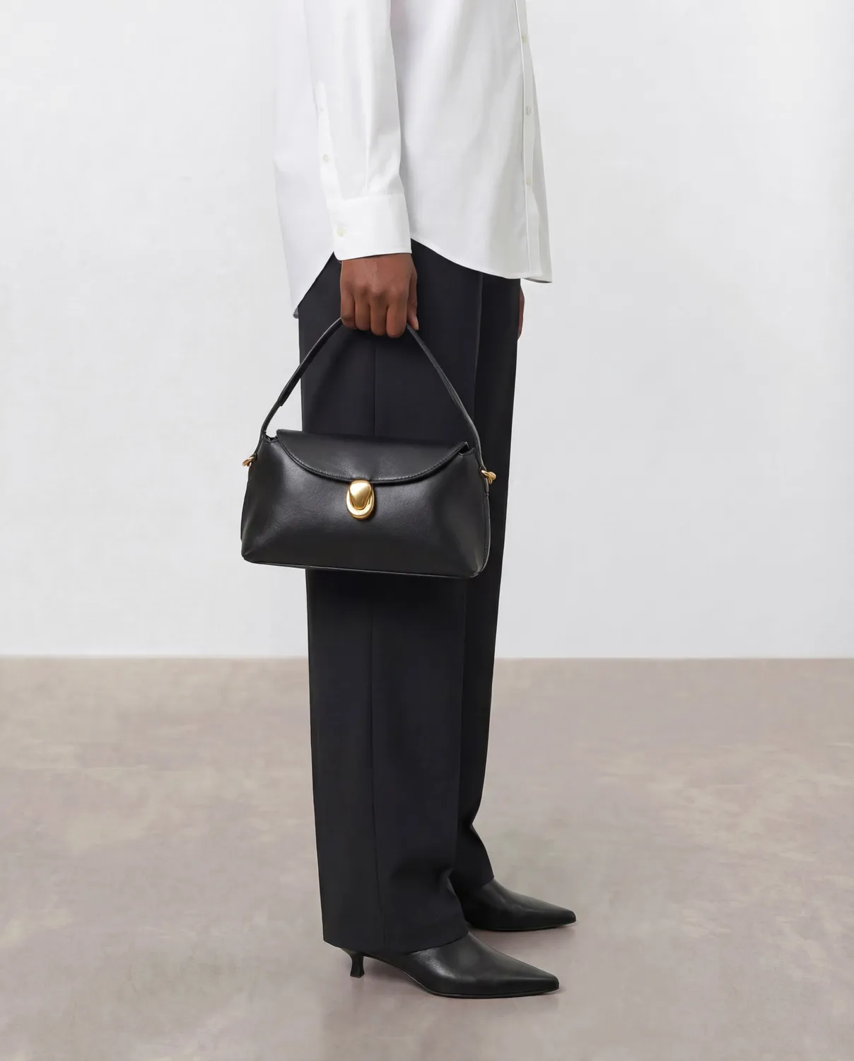 Flattered Gaia Mini Bag Black mini handtas leer
