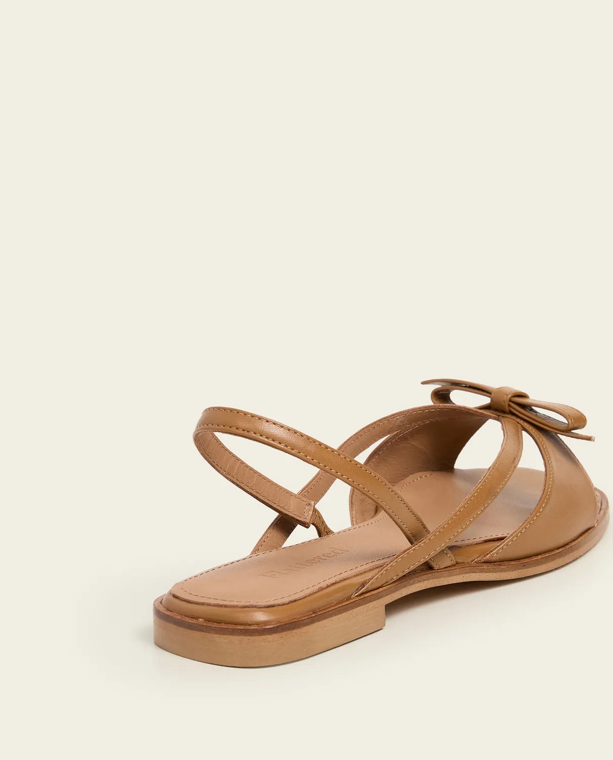 Flattered Max Leather Cognac sandalen cognac leer plat