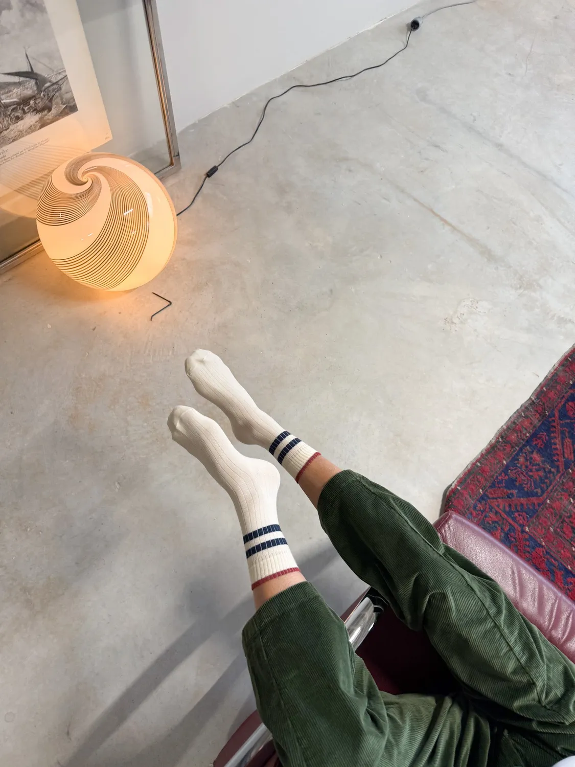 Jutelaune Stripe Navy sokken navy gestreept bio-katoen