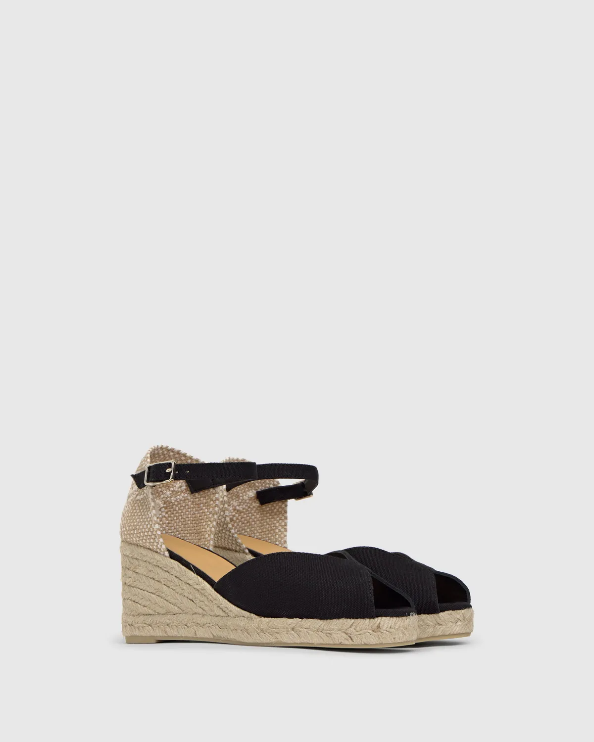 Castaner Bianca 6/001 sleehaksandalen zwart canvas