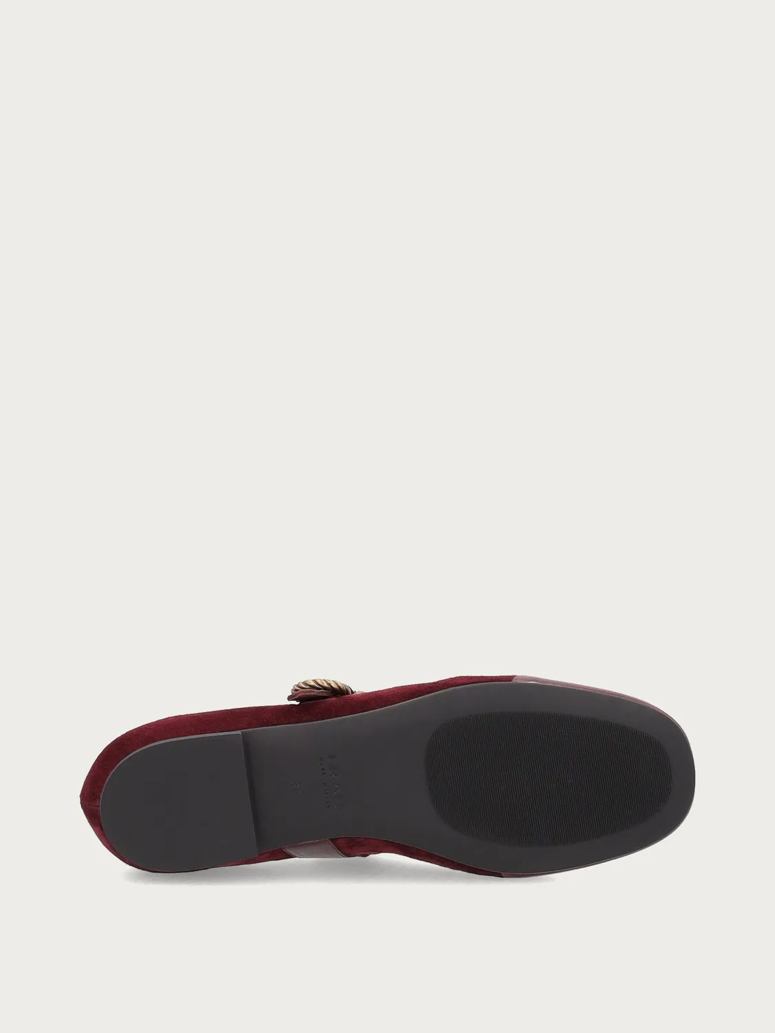 Frau Verona bordeaux suede Mary Jane ballerina's