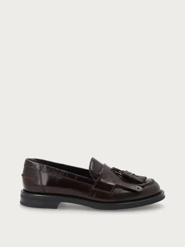 Frau Verona loafers leer bruin kwastjes