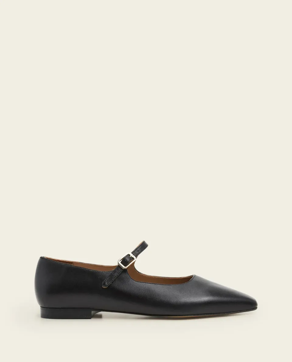 Flattered Camila ballerina's leer zwart mary jane