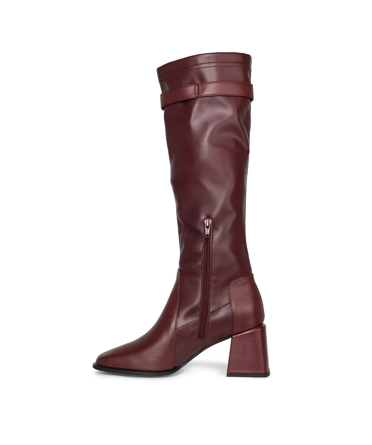 Finsbury Jade laarzen bordeaux leer blokhak 5 cm