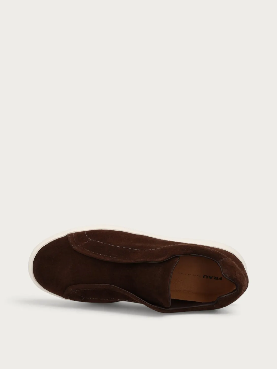 Frau Verona suède slip-ons heren bruin dikke zool