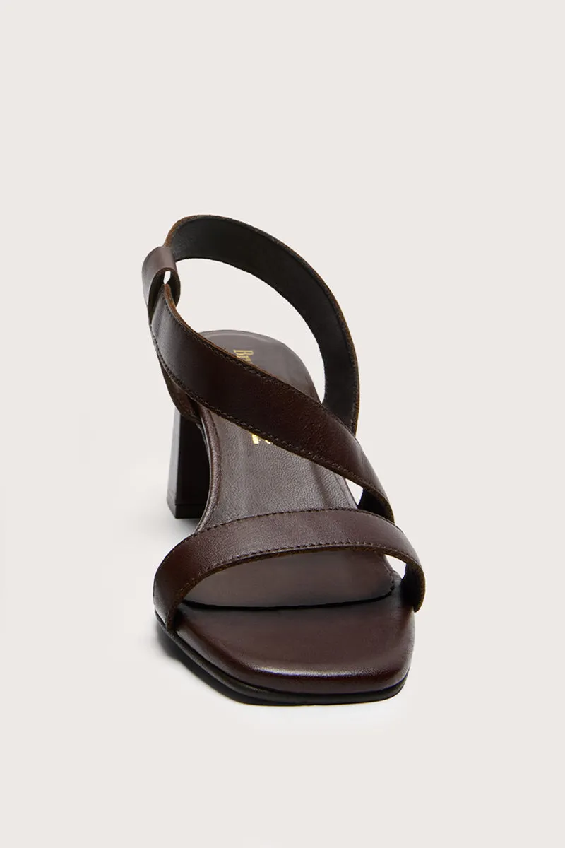 Bryan Stepwise Noe Cacao sandalen leer brede hak