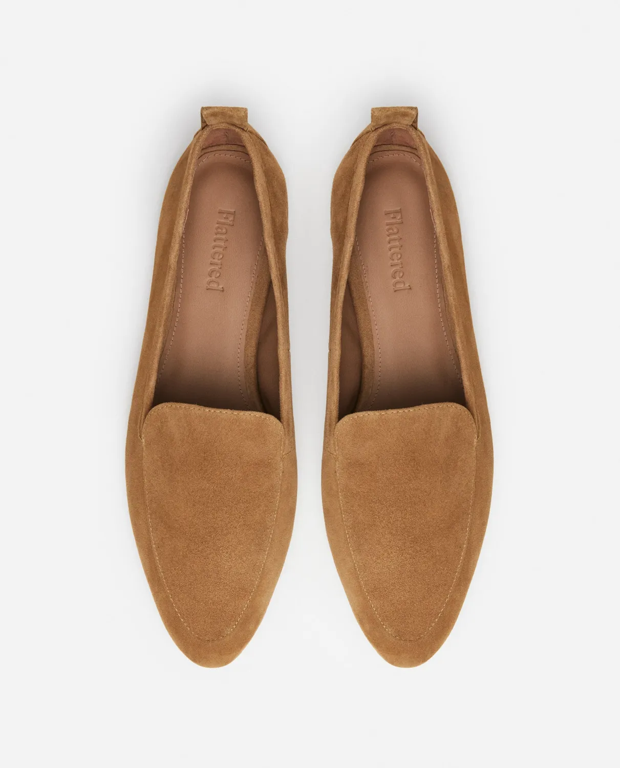 Flattered Cajsa loafers cognac suède lage hak