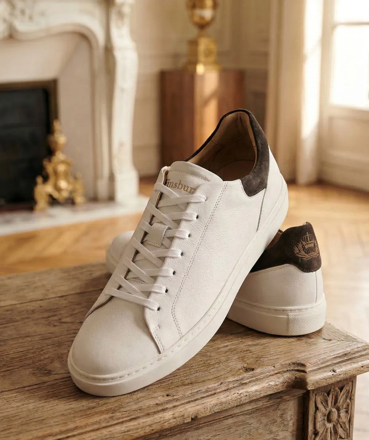 Finsbury Daytona sneaker wit leer 8 vetergaten