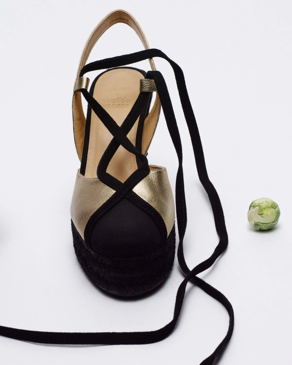 Castaner Casilda CSC/8ED/118 espadrilles zwart-goud peep-toe