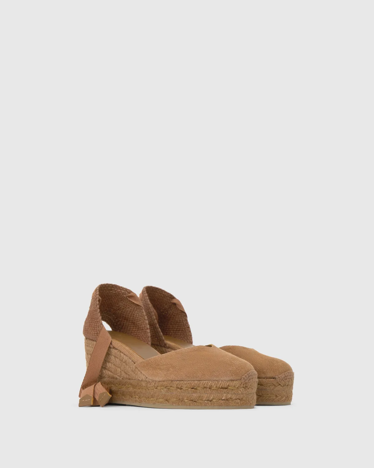 Castaner Chiara C/6ED/002 espadrille sleehak walnoot canvas
