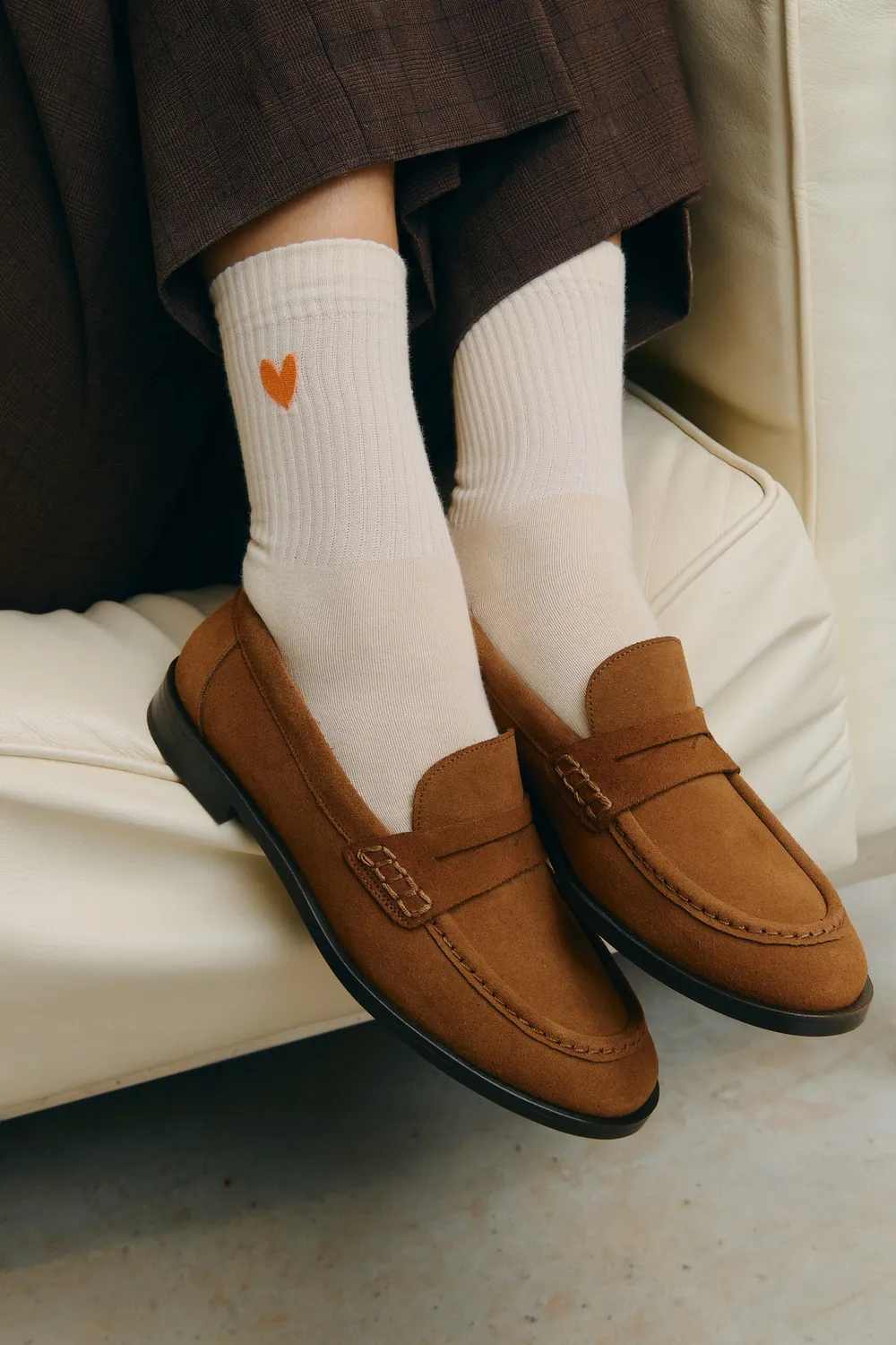 Jutelaune Lea Brown loafers bruin leer maat 36-42
