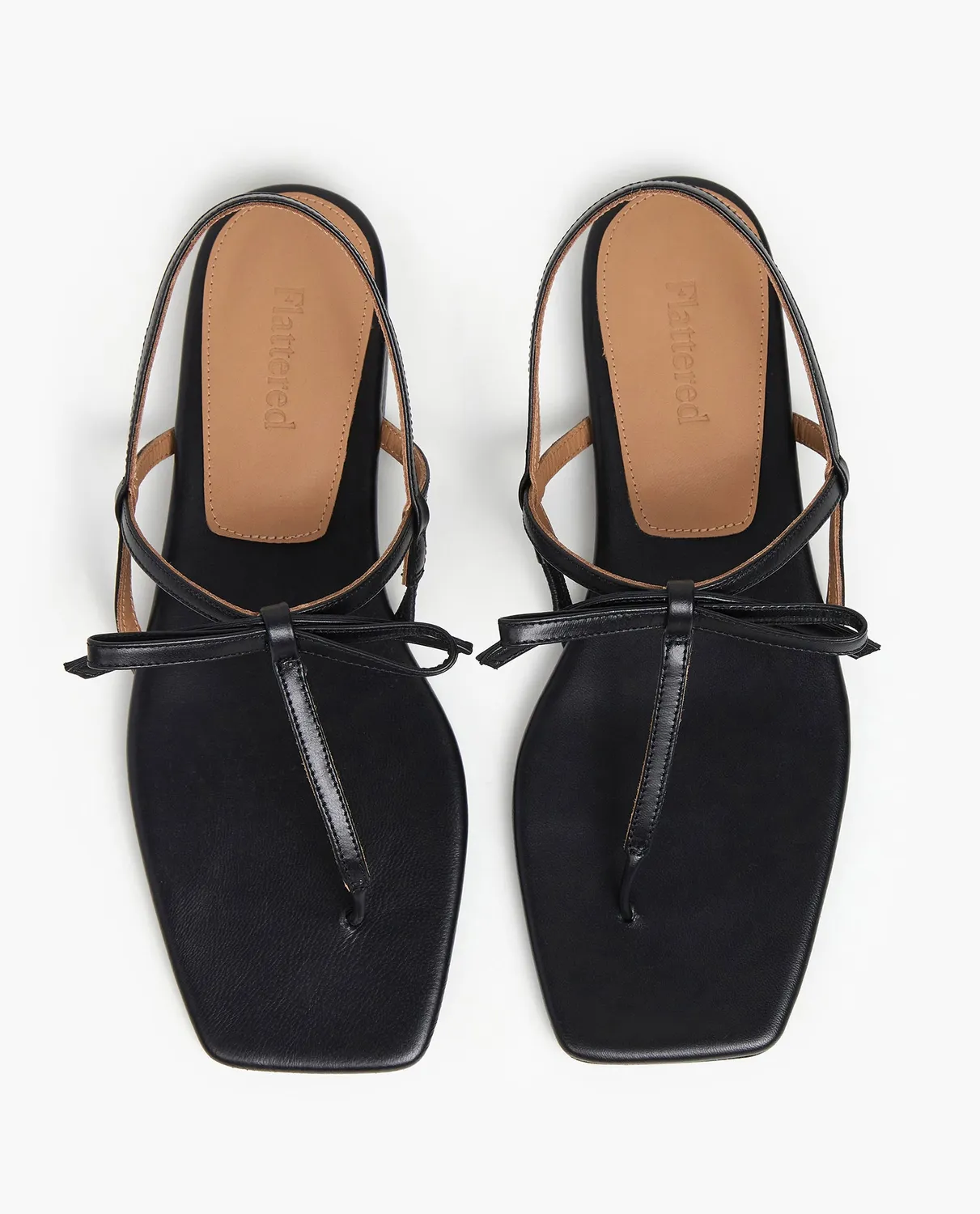 Flattered Sina platte sandalen zwart leer