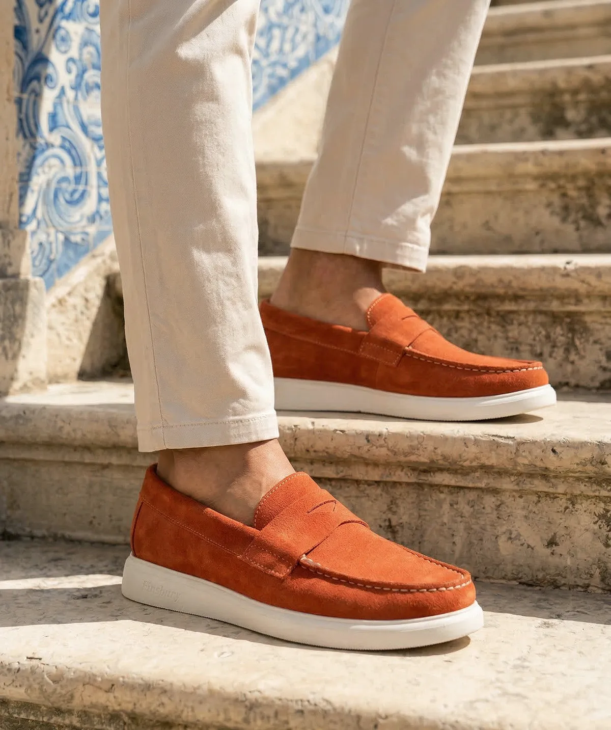 Finsbury Acapulco loafer baksteen kalfssuede