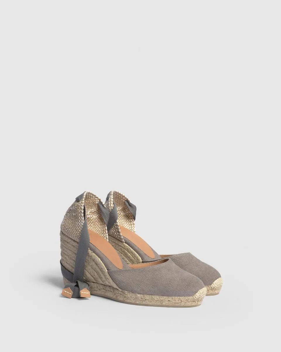 Castaner Carina 8/002 espadrilles grijs canvas 9 cm