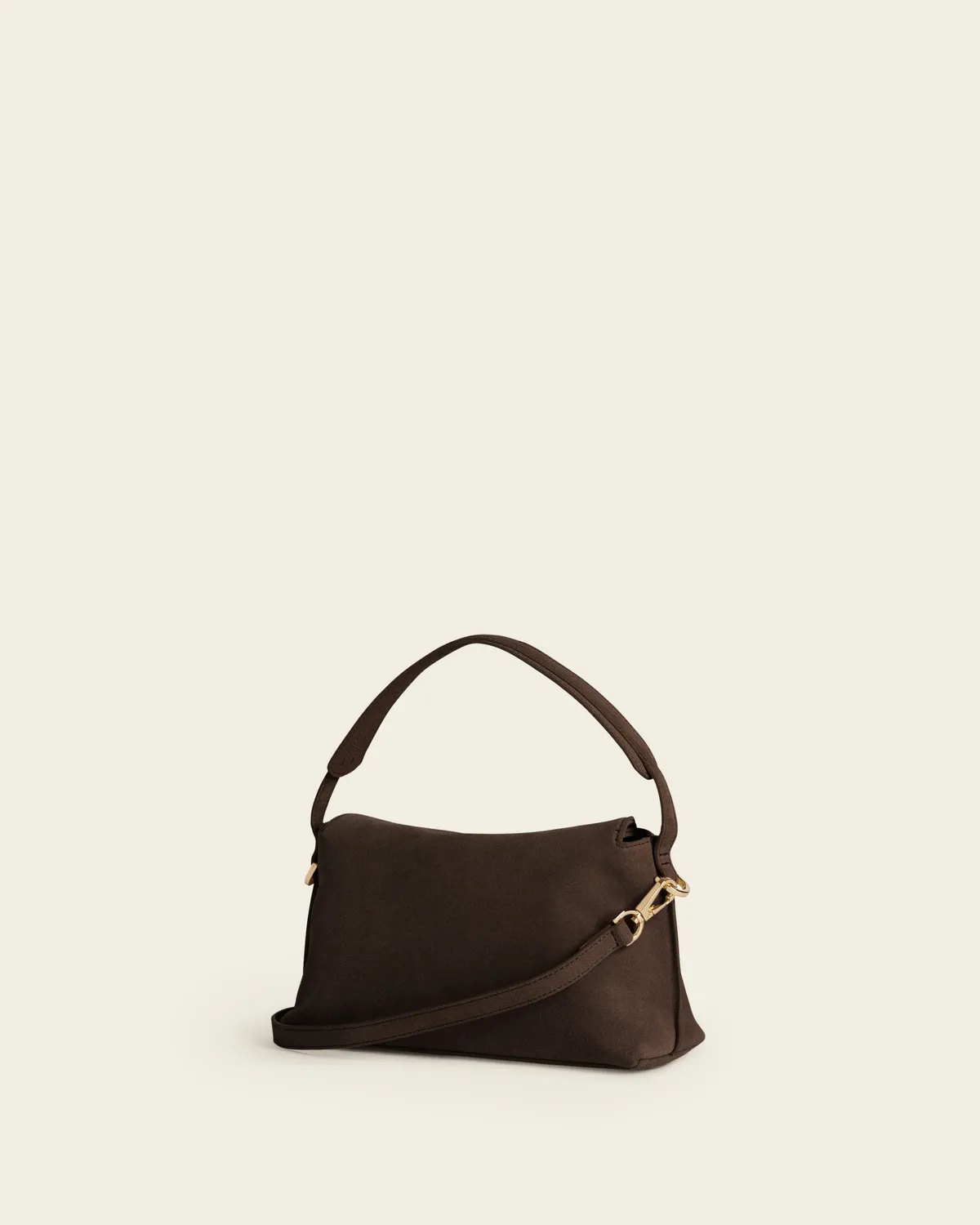 Flattered Gaia Mini tas chocolade suede goud