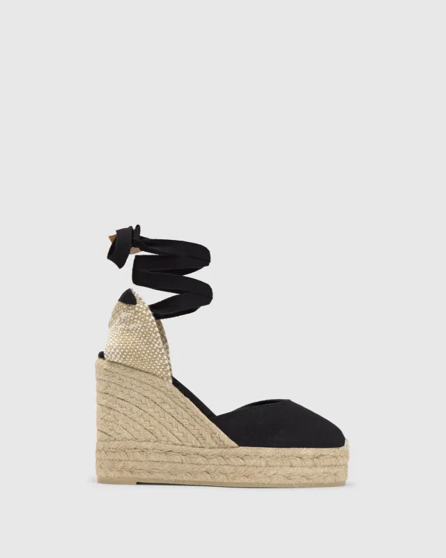 Castaner Carina 8ED/001 espadrilles zwart – 11 cm plateau