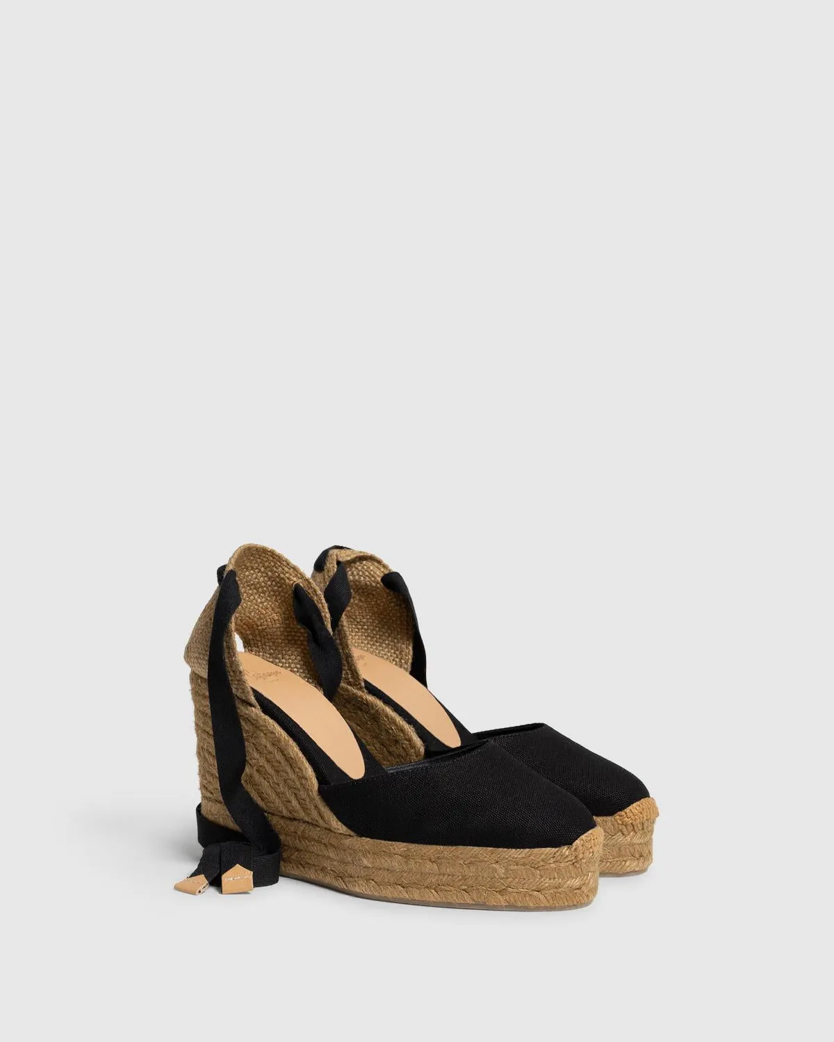Castaner Carina T/8ED/001 dames espadrilles zwart katoen 11cm