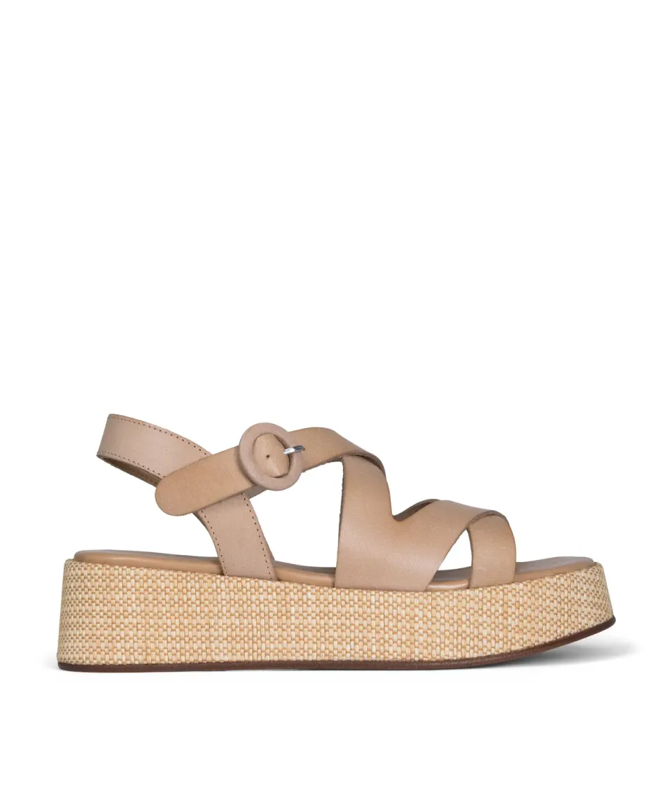 Finsbury Brigitte leren sandalen beige sleehak