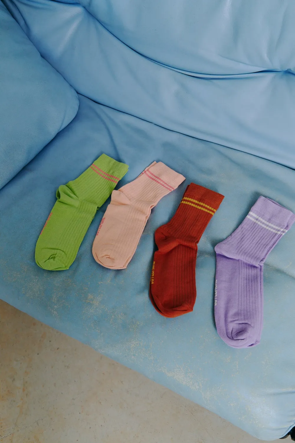 Jutelaune Greenish Stripe sokken one size bio katoen