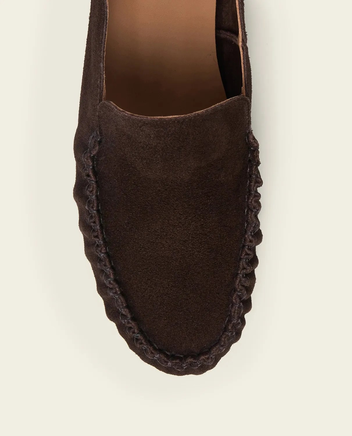 Flattered Bon Bon loafers chocolade suède instapper