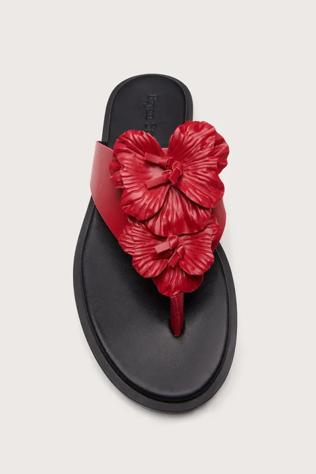Bryan Stepwise Bari Flat Red sandalen rood leer